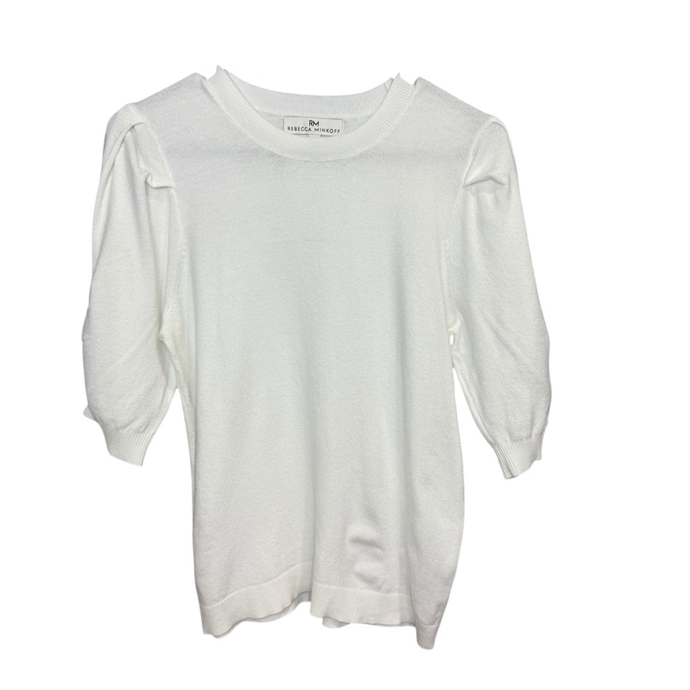 Rebecca Minkoff puff white sleeve sweater size medium‎